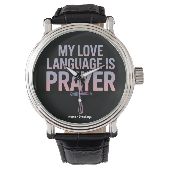 Mitt Kärlek språk är Prayer Jesus Kristus design Armbandsur (Framsida)