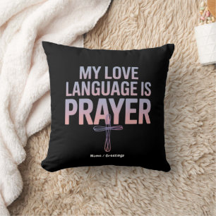 Mitt Kärlek språk är Prayer Jesus Kristus design Kudde