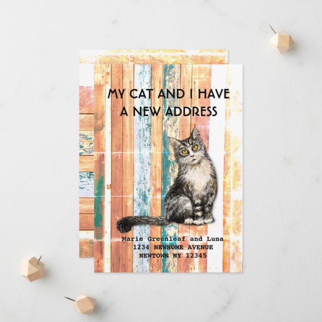 Mitt katt och jag har flyttat Meddelande (Fram/Back In Situ)