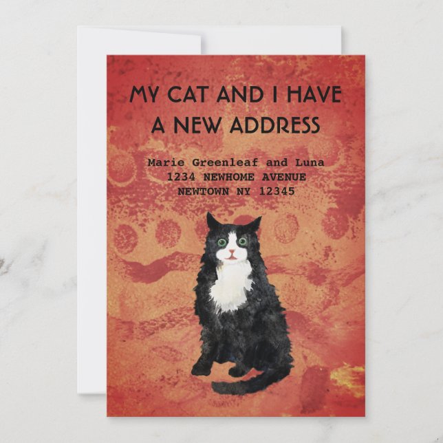 Mitt katt och jag har flyttat Meddelande (Framsida)