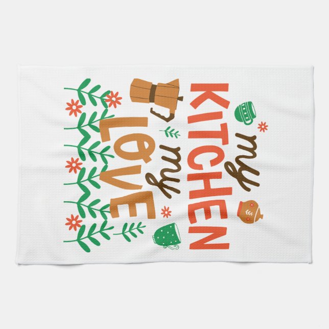 Mitt kök, min kärlek kökshandduk (Horisontell)