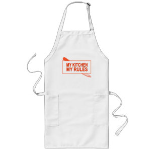 Mitt kök. Min regler. Rolig design för kökchef Långt Förkläde