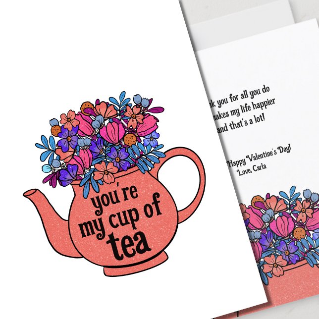 Mitt Kopp i Tea Illustrated Valentine Day Card Kort (Skapare uppladdad)