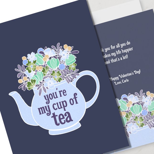Mitt Kopp i Tea Illustrated Valentine Day Card Kort (Skapare uppladdad)
