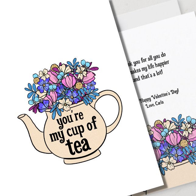 Mitt Kopp i Tea Illustrated Valentine Day Card Kort (Skapare uppladdad)