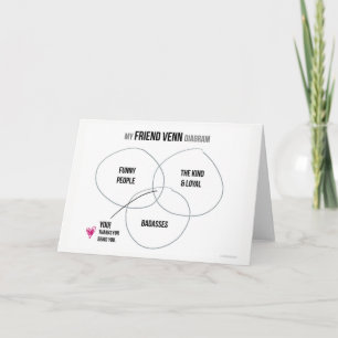 Mitt kort för tack för vänVenn diagram
