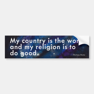 Mitt Land är världen, min religion att göra Bra- Bildekal