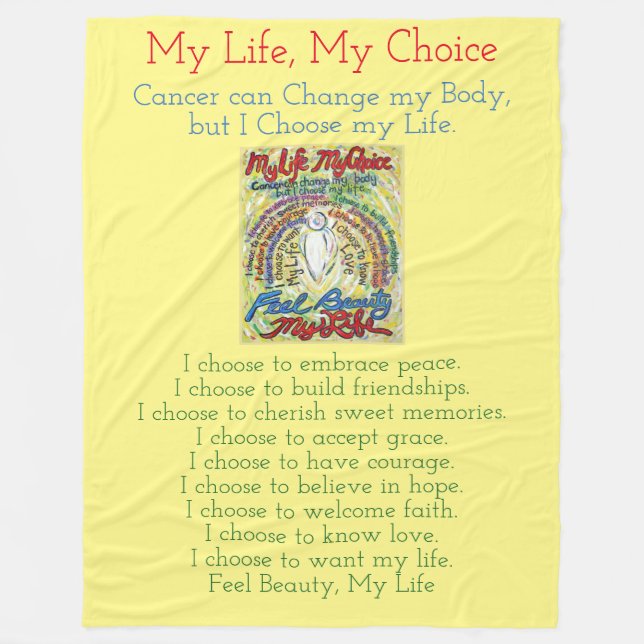 Mitt Life Choice Cancer Angel Chemo Fleece Blanket (Framsidan)