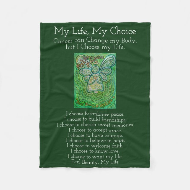 Mitt Life Choice Cancer Dikt Angel Fleece Blanket (Framsidan)