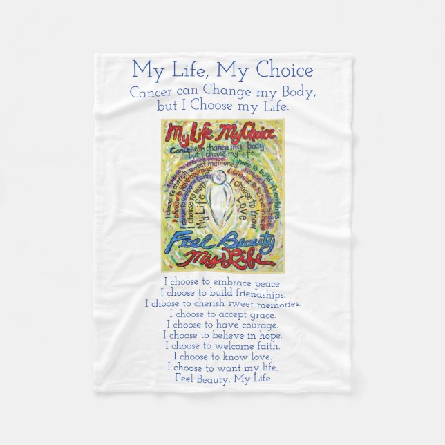 Mitt Life Choice Cancer Dikt Soft Fleece Blankets (Framsidan)