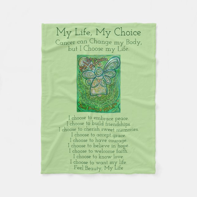 Mitt Life Choice Cancer Dikt Soft Fleece Blankets (Framsidan)