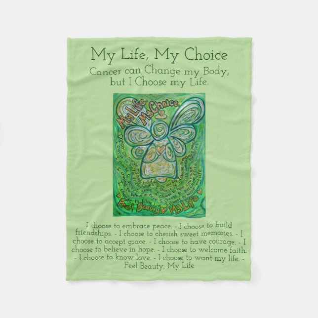 Mitt Life Choice Cancer Dikt Soft Fleece Blankets (Framsidan)