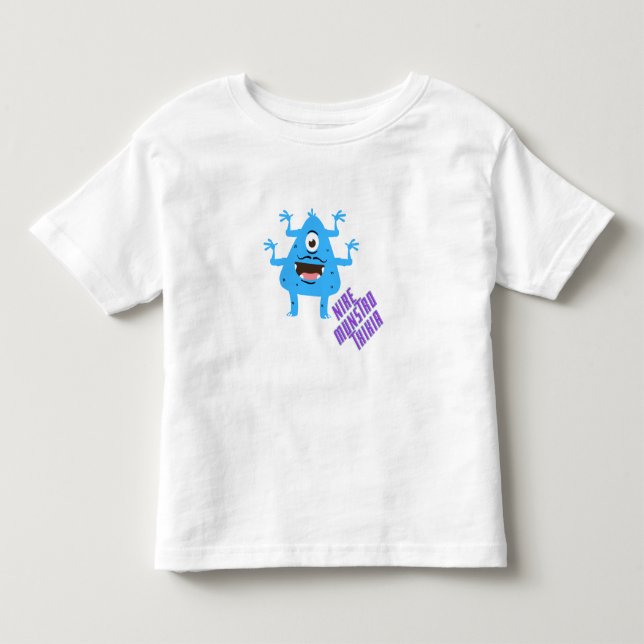 Mitt lilla monster i baskiska, nire munstro txikia t shirt (Framsida)