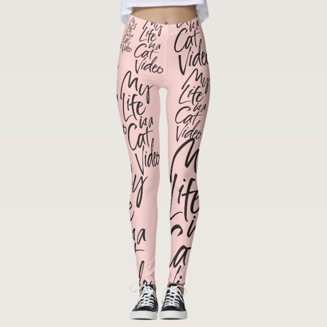 Mitt liv är en rosa för rodnad för bokstäver för leggings (Framsida)