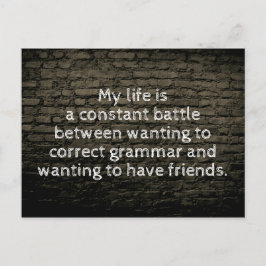 Mitt liv är ett ständigt skämt. vykort