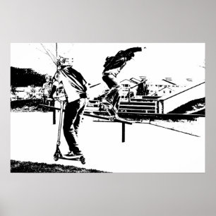 Mitt liv är Skateboarding och Scootering Poster