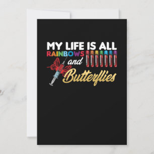 Mitt liv handlar om Rainbow Butterfly Phlebotomy Inbjudningar