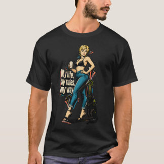 Mitt Liv Mina Regler Mitt Sätt Retro Kvinnor T-Shi T Shirt
