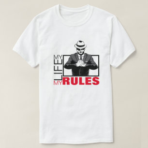 Mitt liv mina regler röda och svarta gangster t shirt
