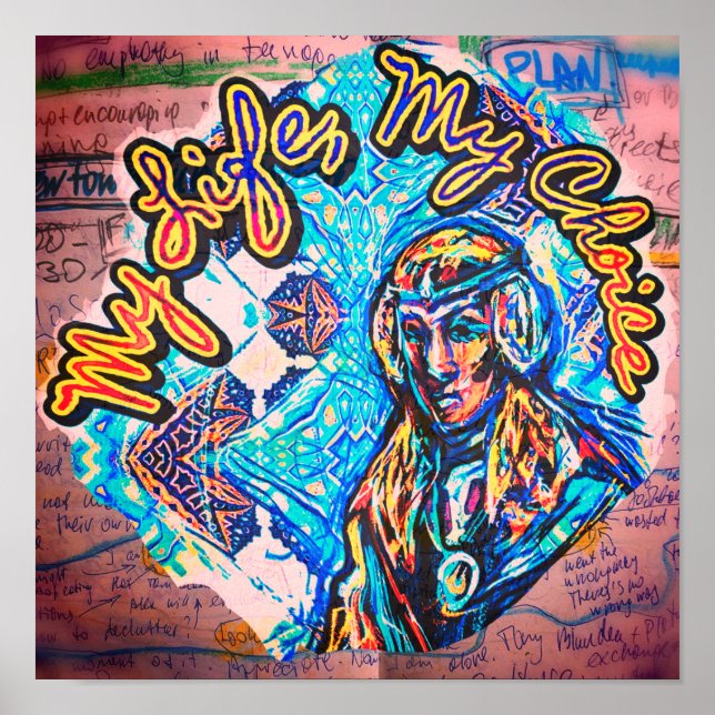 Mitt liv, mitt val. Princess-lik kvinna & Fractal Poster (Framsidan)