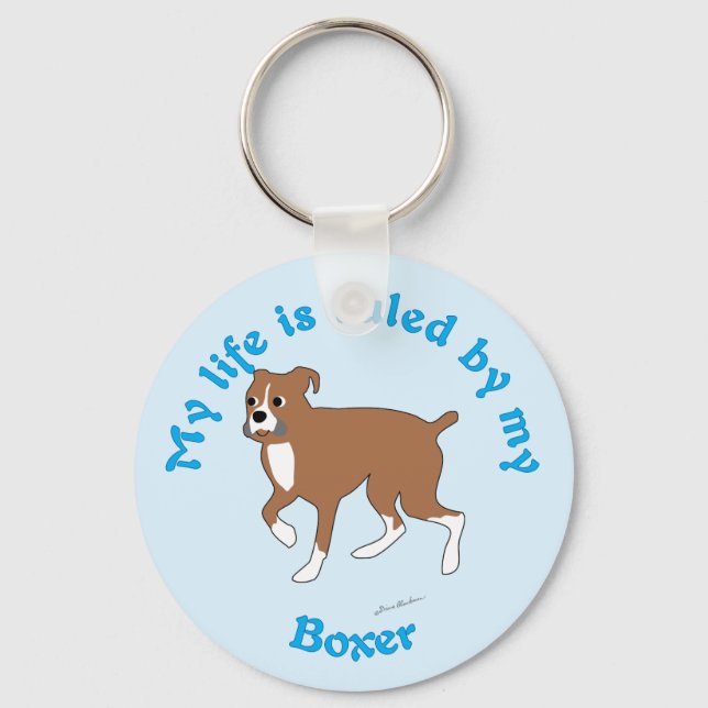 Mitt liv regleras av min Boxer Nyckelring (Framsida)