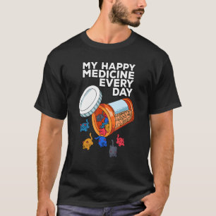 Mitt Lycklig-läkemedel varje dag Pill Box Animals T Shirt