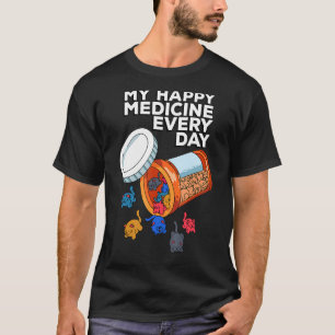 Mitt Lycklig-läkemedel varje dag Pill Box Animals T Shirt