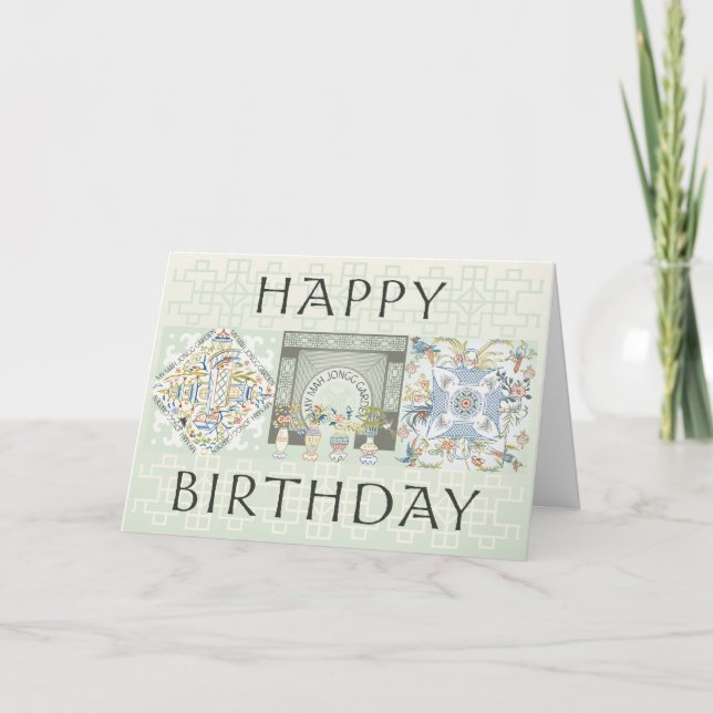 Mitt Mah Jongg Garden Birthday-kort Tack Kort (Framsida)