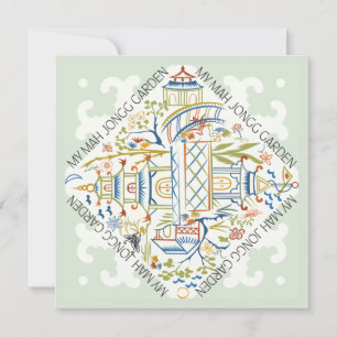 Mitt Mah Jongg Garden Flat Card Inbjudningar