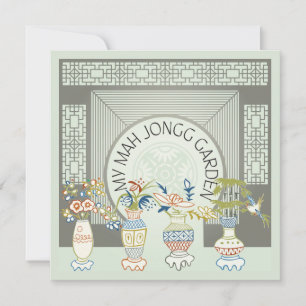 Mitt Mah Jongg Garden Flat Card Inbjudningar