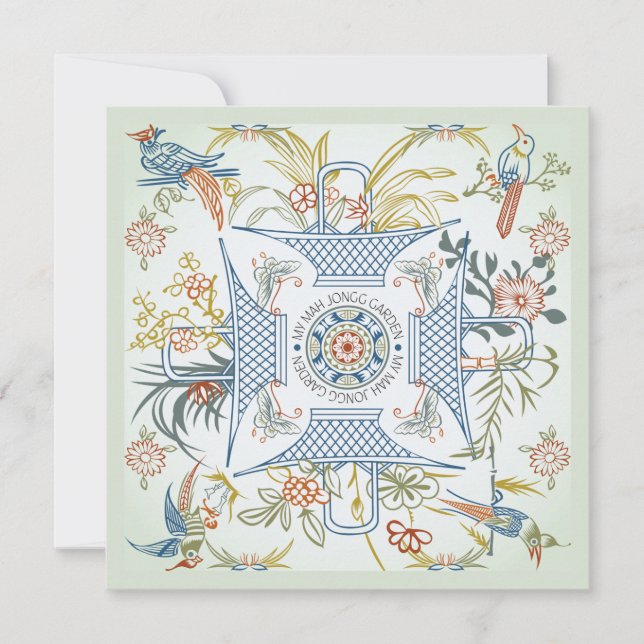 Mitt Mah Jongg Garden Flat Card Inbjudningar (Framsida)