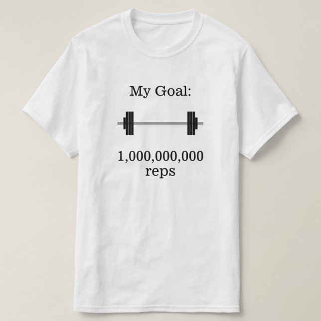 "Mitt mål: 1 000 000 000 reps" + Barbell Tröja (Design framsida)