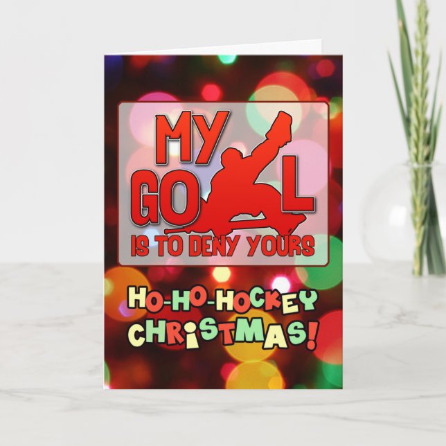 Mitt mål - Hockey Goalie - Julkort för citat Helgkort (Framsida)