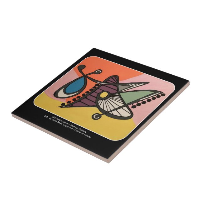 Mitt- målning för århundrademodfjäril på a kakelplatta (Sidan)