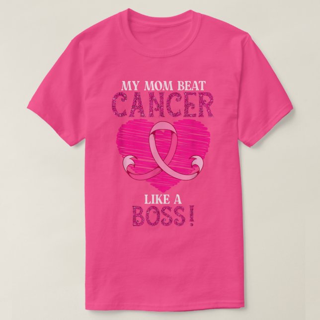 Mitt Mamma Beat Breast Cancer Pink Ribbon - Surviv T Shirt (Design framsida)