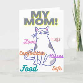 Mitt mamma ett mors dag-kort för katt till mamma tack kort
