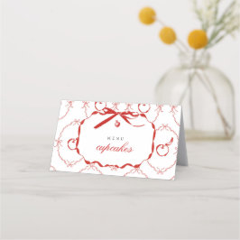 Mitt meny-kort för röda äppelmat- och dryckeretike placeringskort