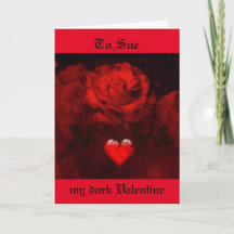Mitt mörk Valentine röd ros Card