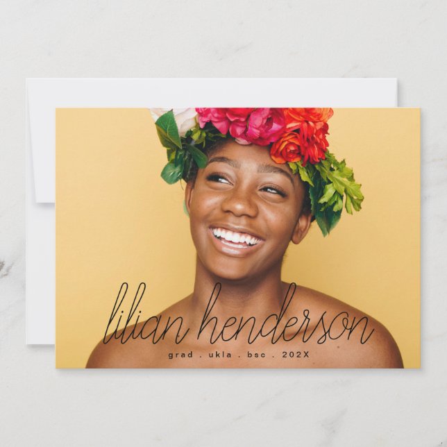 Mitt Namn Black Script Student 2-foto Meddelande (Framsida)