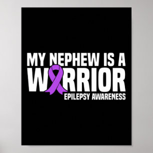Mitt Nephew är en Warrior Lila Ribbon Epilepsy Awa Poster
