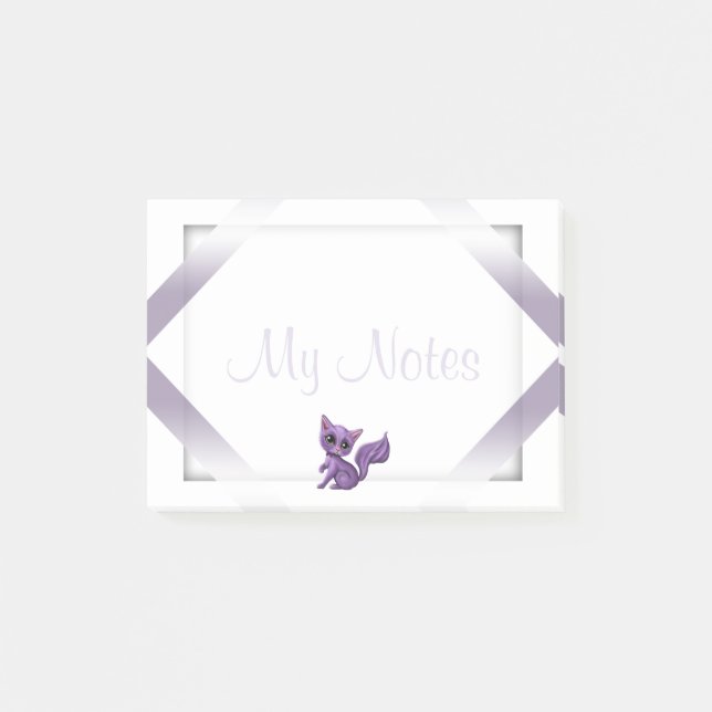 Mitt noterar Posta-purpurfärgade kattunge Post-it Block (Framsida)