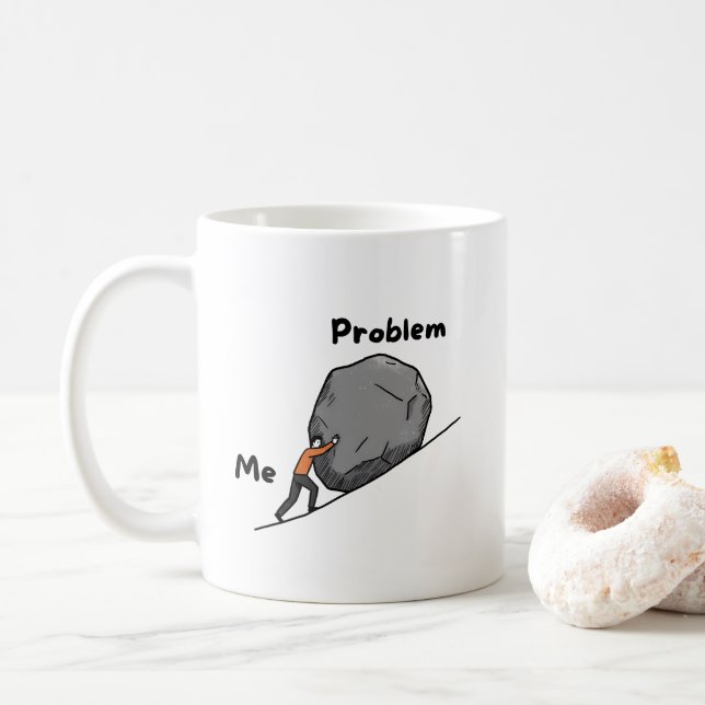 Mitt och mitt problem kaffemugg (Med munk)
