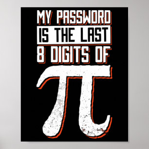 Mitt ord är de sista åtta siffrorna i PI Poster