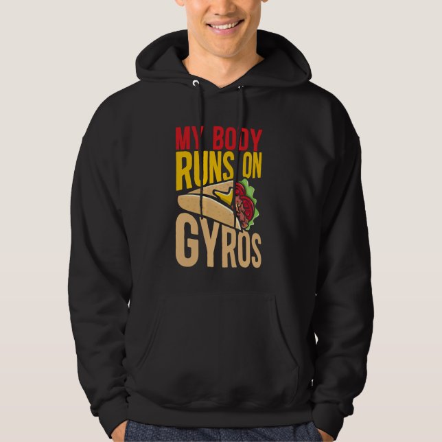Mitt organ Springa on Gyros Mediterranean Cuisine  Hoodie (Framsida)