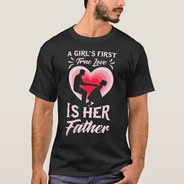 Mitt Pappor A Hero I Kärlek min Pappa Girls första T Shirt (Framsida)