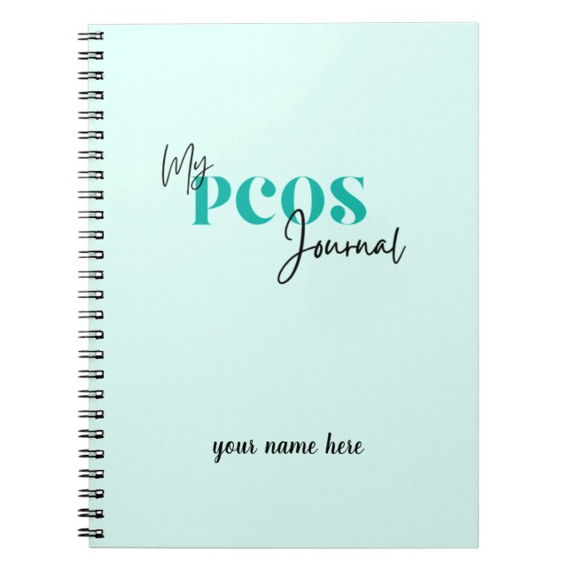 Mitt PCOS Journal Teal Polycystic Ovarian Syndrome Anteckningsbok (Framsidan)