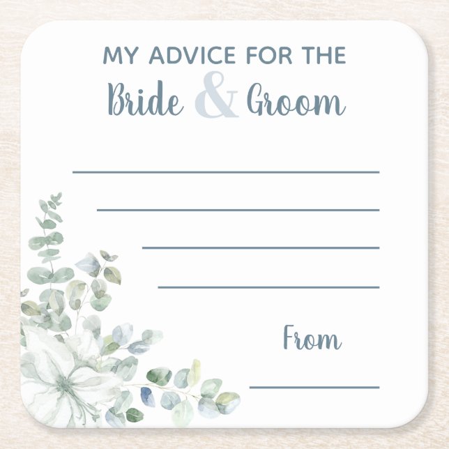 Mitt råd till brickan och trimningsvattenfärgen underlägg papper kvadrat (Framsidan)