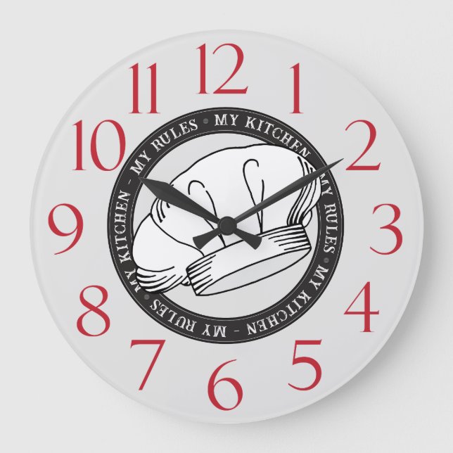 Mitt Regler-sokkök - min soffert Vit Chef Hat Kkök Stor Klocka (Framsida)