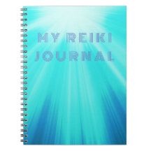 Mitt Reiki Journal med strålande ljusblå blått