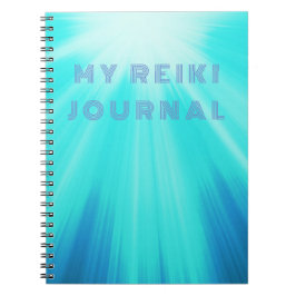 Mitt Reiki Journal med strålande ljusblå blått Anteckningsbok